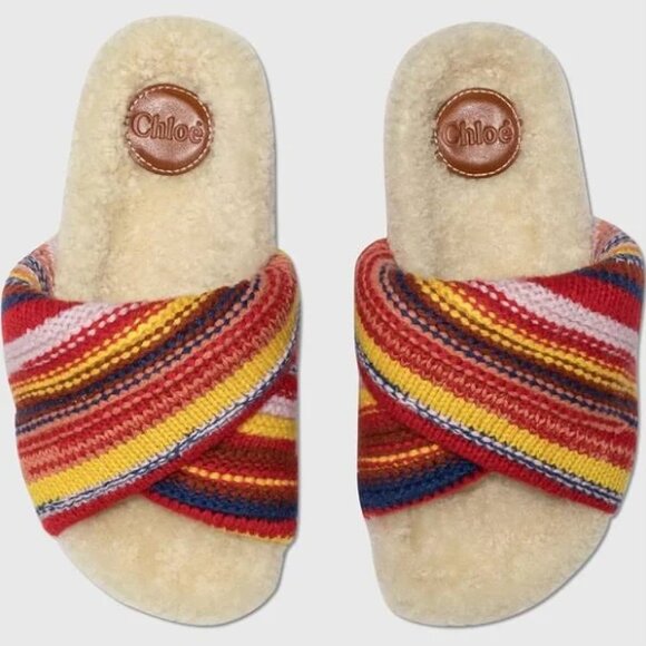 CHLOE Wavy Cashmere Knit Platform Slide~ *New in Box! - Picture 4 of 6